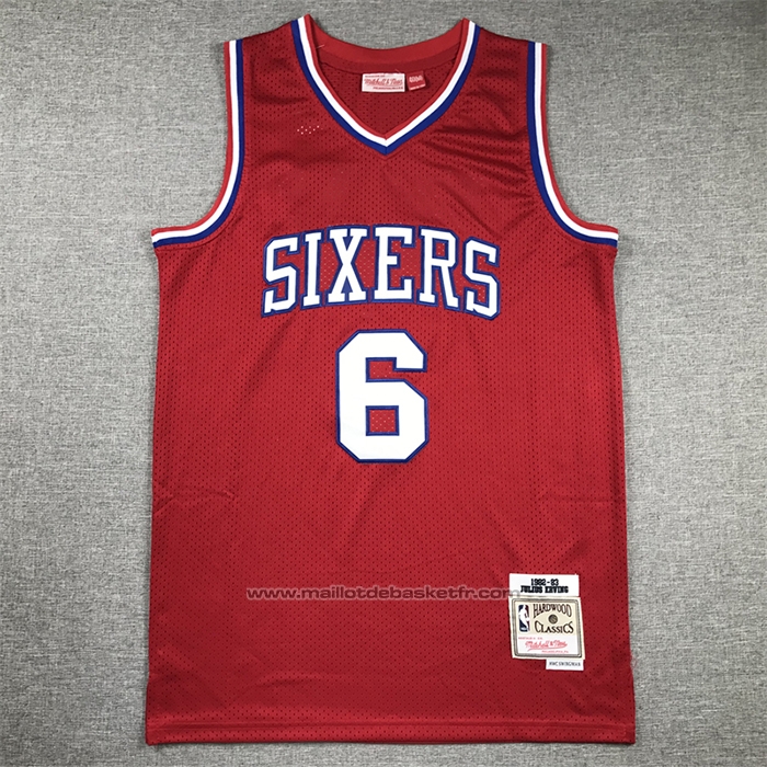 Maillot Philadelphia 76ers Julius Erving #6 Mitchell & Ness 1982-83 Rouge